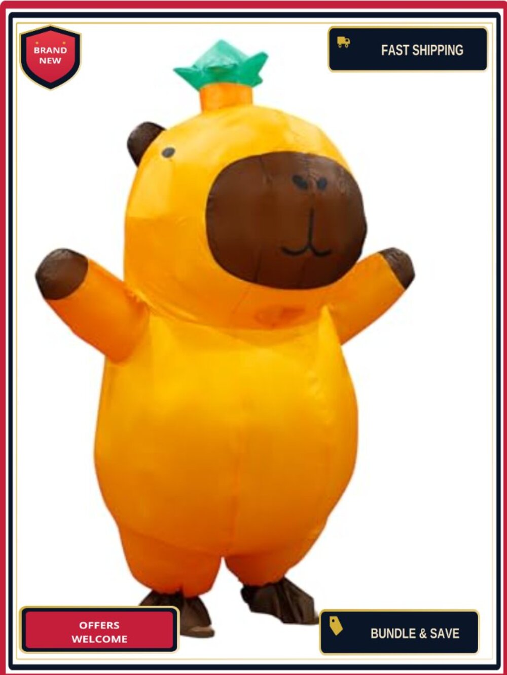 Capybara Inflatable Costume Adult Funny Blow Up Suit Halloween Party Cosplay
